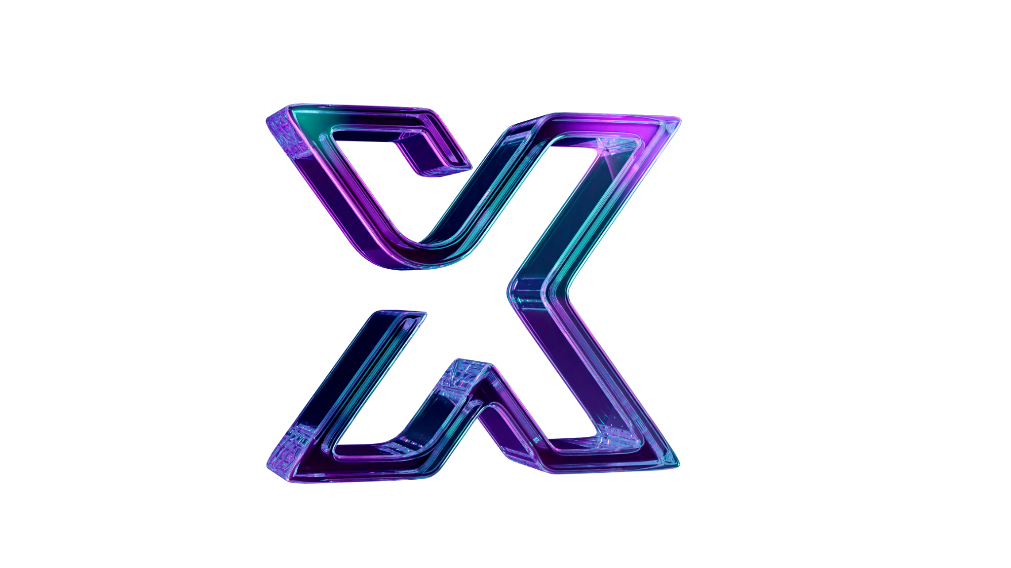 Purple and cyan RGX form isolated on a light background