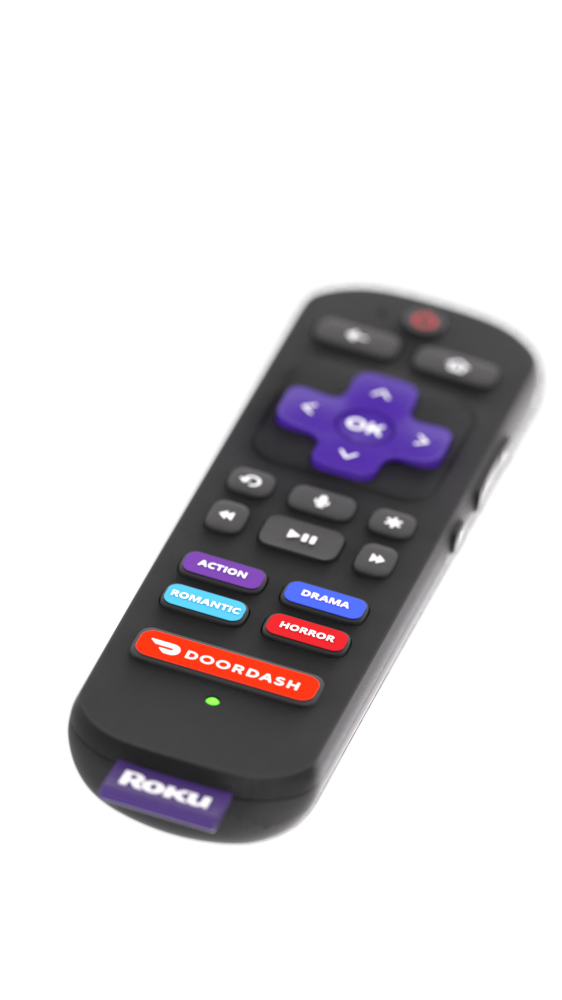 Roku remote product visualization with DoorDash controls