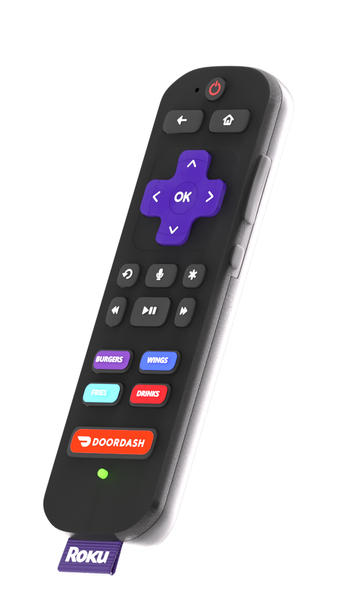 Roku remote product visualization with DoorDash controls